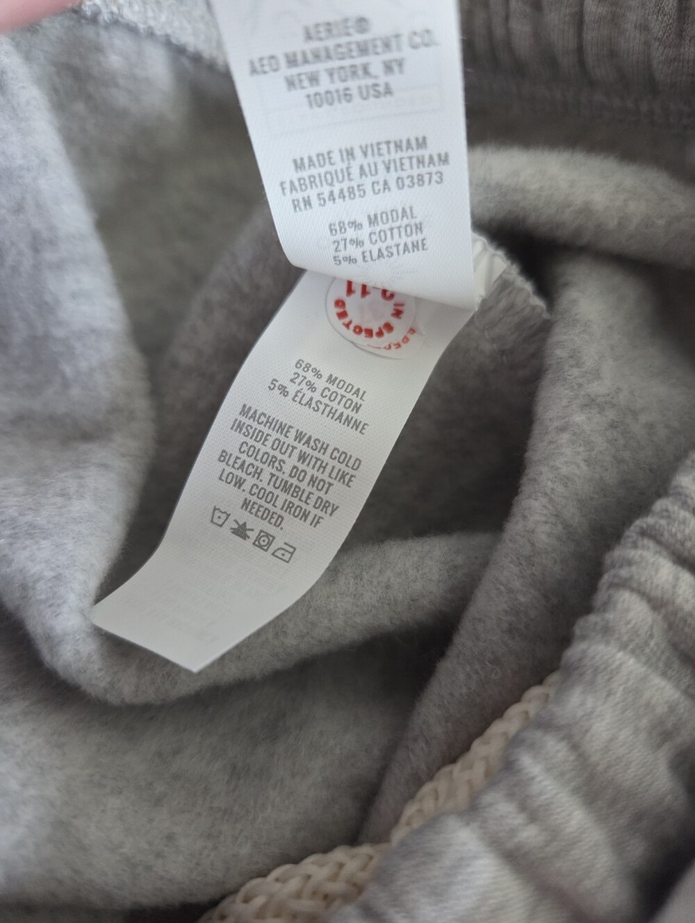 NWT OFFLINE By Aerie OTT Fleece Super Wide Leg Pants Gray L Short - Picture 5 of 7